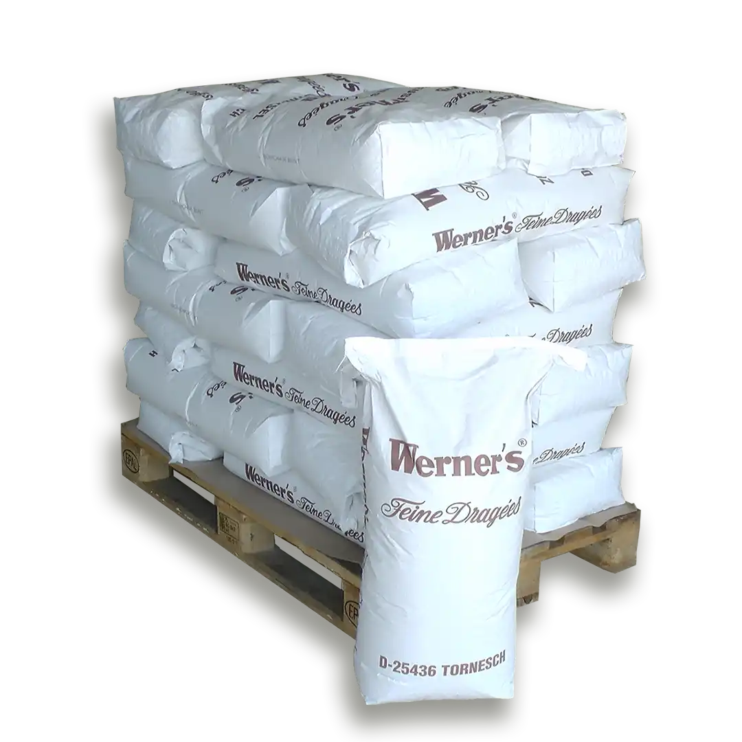 Papiersäcke von Werner's gestapelt auf einer Palette